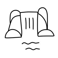 Natural waterfalls in cliffs doodle 