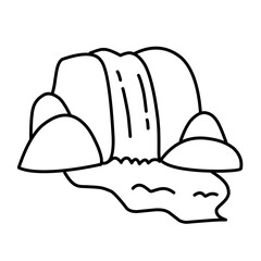 Natural waterfalls in cliffs doodle 