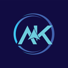 Letter AK with Arrow
