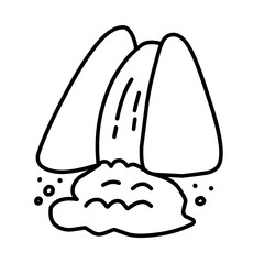Natural waterfalls in cliffs doodle 