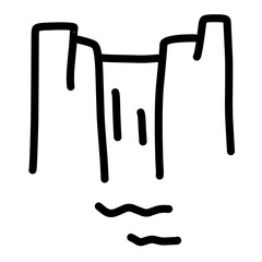 Natural waterfalls in cliffs doodle 
