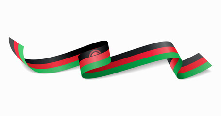 Malawian flag wavy abstract background. Vector illustration.