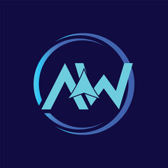 Letter AW with Arrow