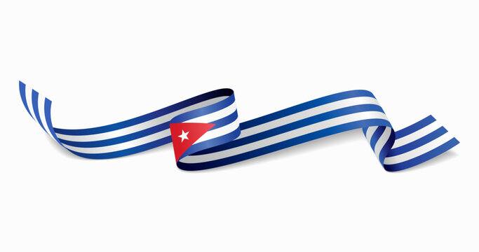 Cuban flag wavy abstract background. Vector illustration.