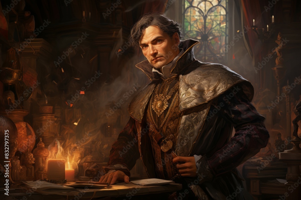 Canvas Prints a cunning and manipulative spy, gathering information and infiltrating enemy ranks. - generative ai