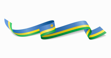 Rwandan flag wavy abstract background. Vector illustration.