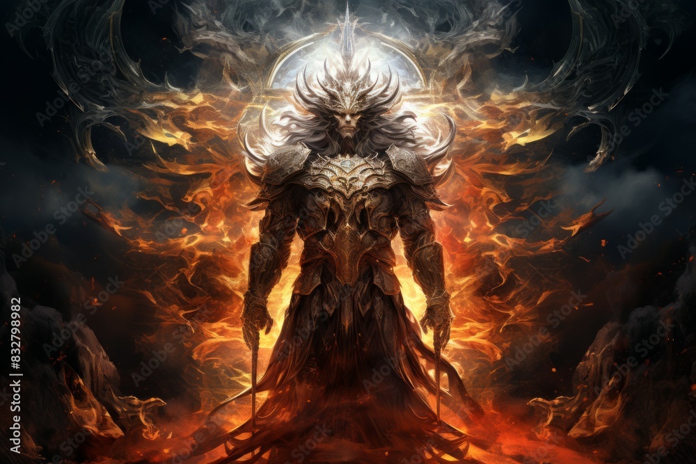 Wall mural a resilient and steadfast guardian, shielding allies from harm with unwavering resolve. - generative