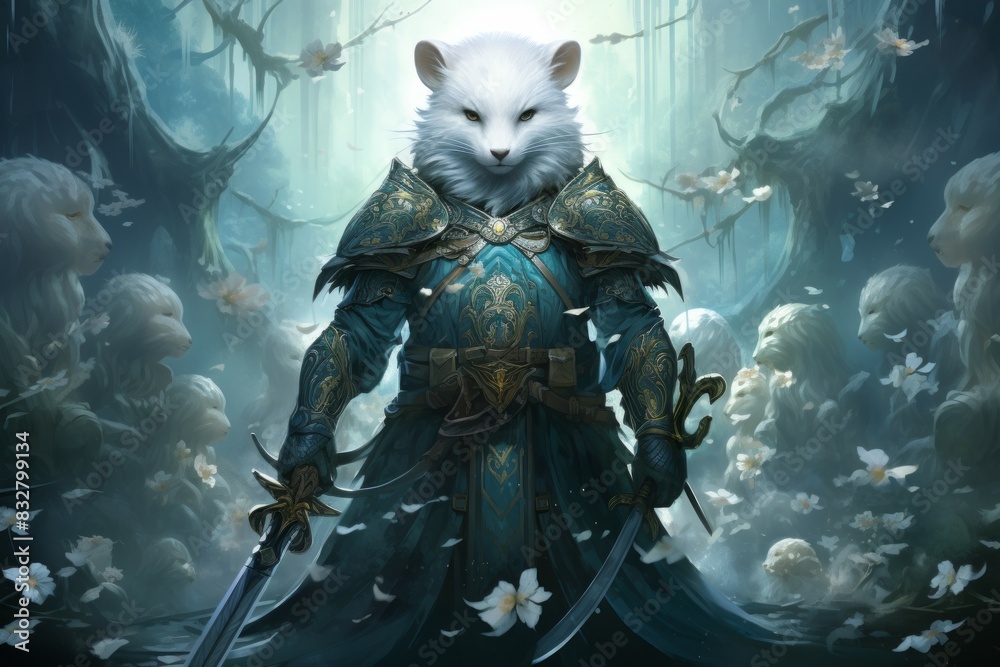 Wall mural a resilient and steadfast guardian, shielding allies from harm with unwavering resolve. - generative