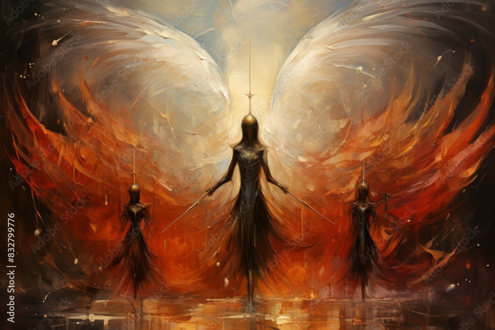 Wall mural a resilient and steadfast guardian, shielding allies from harm with unwavering resolve. - generative