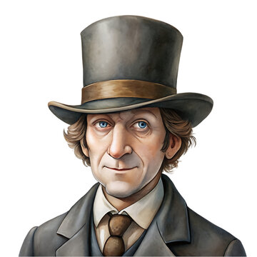 recommend clip art: hand drawn top hat silhouette set