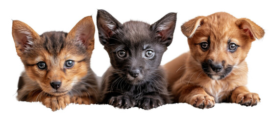 Three Puppies Sitting Together