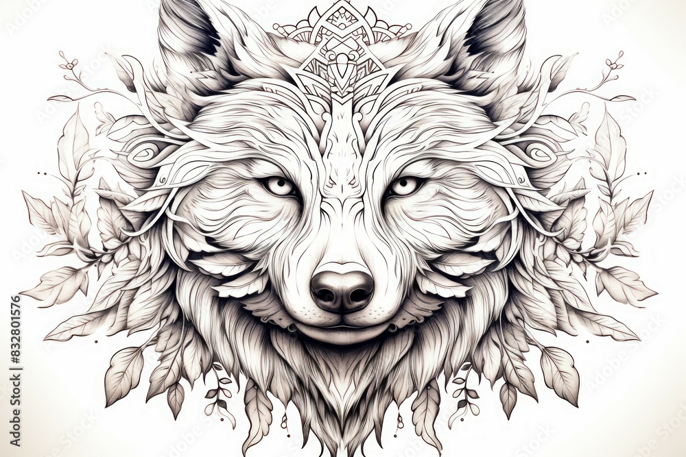 Wall mural a wise and ancient druid, attuned to nature and capable of transforming into beasts. - generative ai