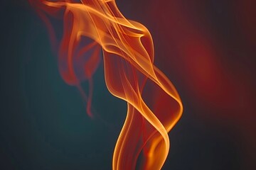 Obraz premium Close up of intense fire and smoke on dark background for dramatic visual impact
