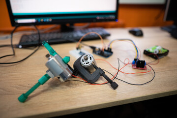 an engineer is engaged in the development and layout of electrical circuits with an engine