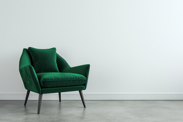 Armchair Interior Design against White Wall