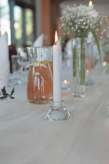 
hotel restaurant, close-up photo, blurred background, catering, hotel, hotel food and kitchen, table with plates, romantic dinner, candles