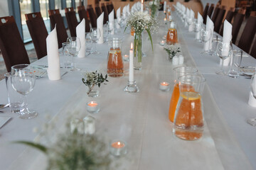 candles in decorative glass boxes, wedding decorations, wedding decorations. feel the wedding atmosphere, the wedding is coming soon