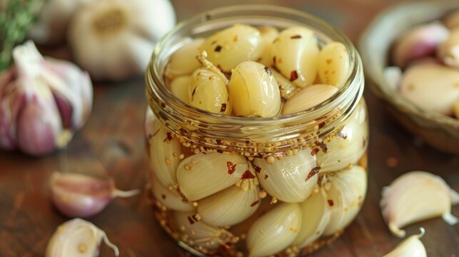 Flavorful pickled garlic with health benefits