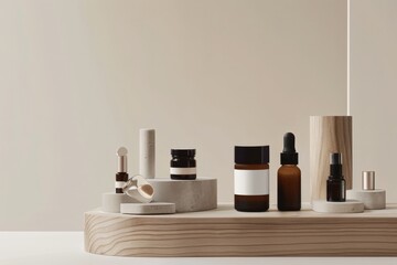 High-tech skincare kit with innovative packaging, featuring advanced serums and creams for a scientific approach to beauty