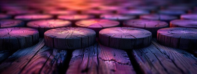 Fototapeta premium Purple wood lined up to form a beautiful background.