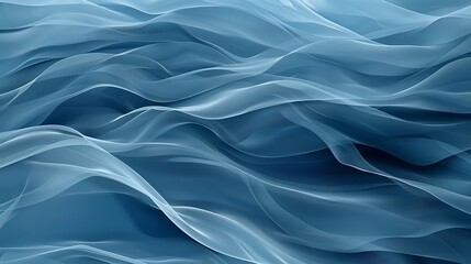 Serene Monochromatic Blue Abstract Background with Flowing Waves