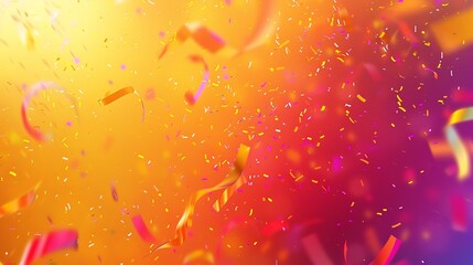 Vibrant Festival Abstract Background with Confetti and Streamers