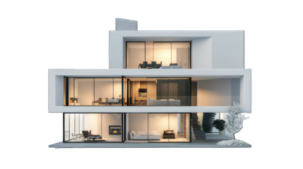 Modern cube appartement isolated on white created with Generative AI