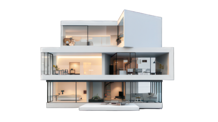 Modern cube appartement isolated on white created with Generative AI