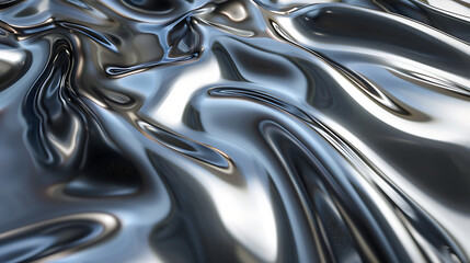a smooth, flowing texture reminiscent of metallic surfaces. Its undulating waves and curves create an abstract, liquid metal-like appearance
