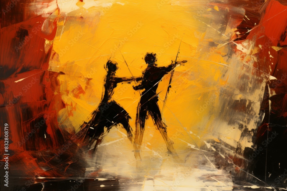 Canvas Prints A cunning and nimble swashbuckler, engaging in daring swordplay and acrobatic maneuvers. - Generative AI