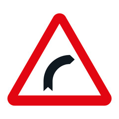 DANGER TRAFFIC SIGNS OF SPAIN, P-13a - Dangerous curve to the right - SVG