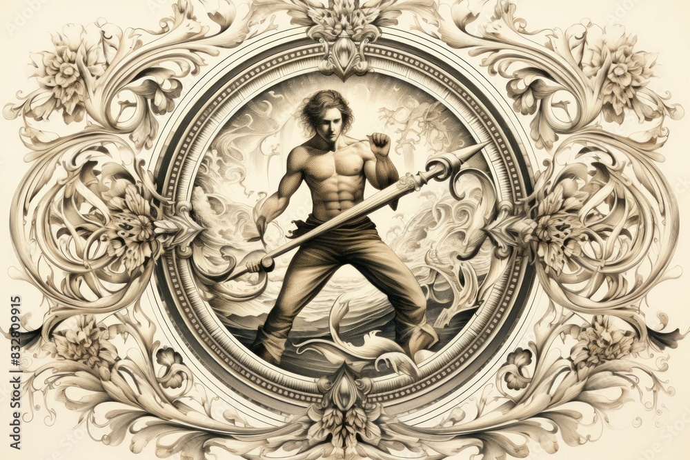 Canvas Prints a cunning and nimble swashbuckler, engaging in daring swordplay and acrobatic maneuvers. - generativ