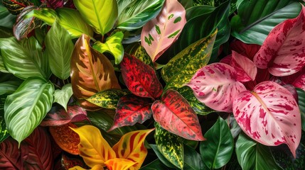 Vivid and stunning hues of aglaonema