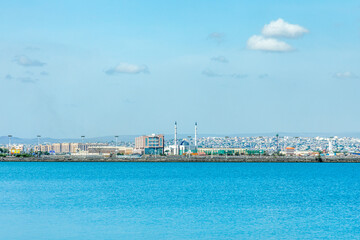 Djibouti city seashore panorama with sea in the foreground, Djibouti