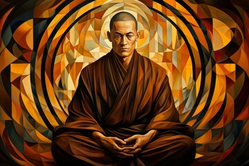 A solemn and disciplined monk, mastering martial arts and achieving inner harmony. - Generative AI