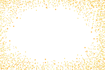 golden dots particles rectangle border magic glitter isolated on transparent background