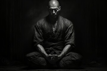 A solemn and disciplined monk, mastering martial arts and achieving inner harmony. - Generative AI