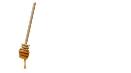 Wooden honey dipper dripping