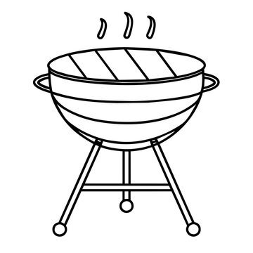 black and white barbecue grill cooking clip art preview