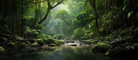 Beautiful fairy tale magical forest.