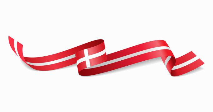 Danish flag wavy abstract background. Vector illustration.