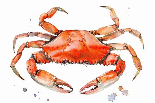 recommend clip art: crab isolated on white hand drawn summer sea clipart watercolor botanical illustration
