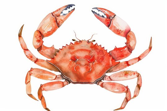 recommend clip art: crab isolated on white hand drawn summer sea clipart watercolor botanical illustration
