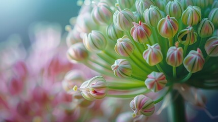 Detail of Allium aflatunense ball leek flower
