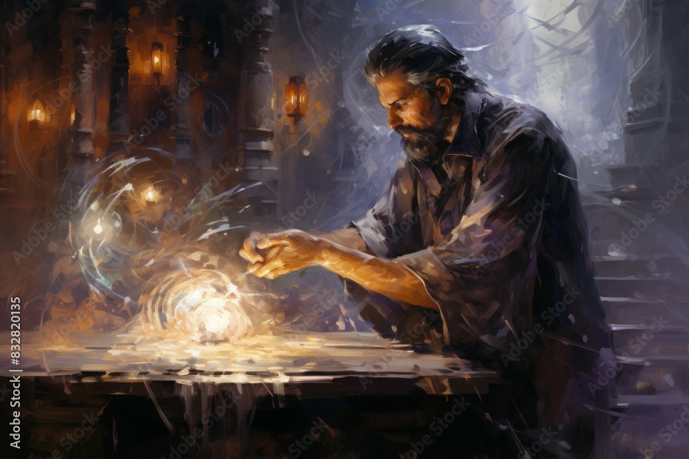 Canvas Prints a skilled and versatile spellcaster, adept at manipulating the forces of magic to achieve desired ou