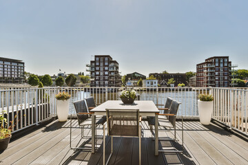 Modern terrace overlooking Oostzijde, Amsterdam