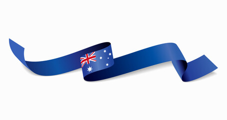Australian flag wavy abstract background. Vector illustration. © Khvost