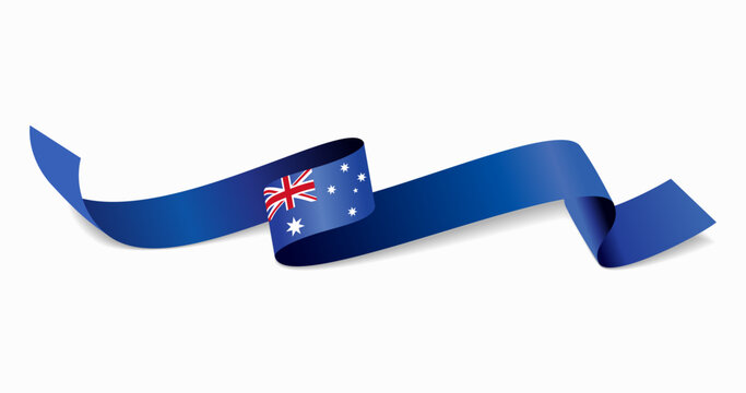 Australian flag wavy abstract background. Vector illustration.