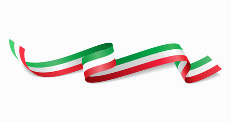 Italian flag wavy abstract background. Vector illustration.