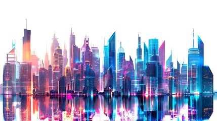 Obraz premium Cityscape. Modern city with skyscrapers.